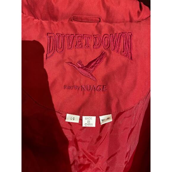 Nuage Duvet Down Puffer Coat Red Women’s L - Picture 4 of 12